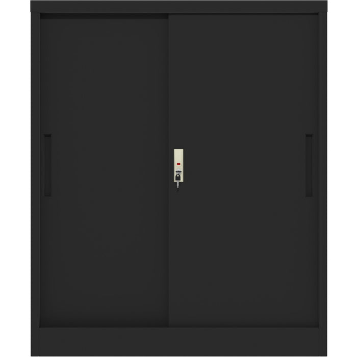 B GRADE Professional Metal Storage Cabinet 2 sliding doors 800x400x1000mm Lock 2 adjustable shelves Black |  MXHSC005BLACK B GRADE