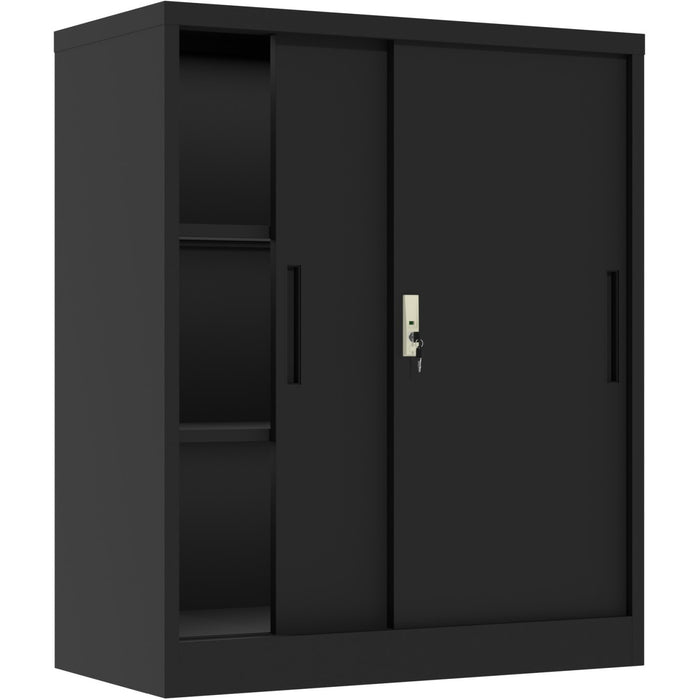 B GRADE Professional Metal Storage Cabinet 2 sliding doors 800x400x1000mm Lock 2 adjustable shelves Black |  MXHSC005BLACK B GRADE