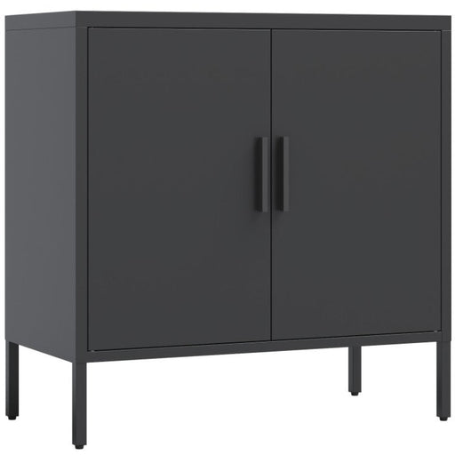 Commercial Steel Black Storage Cabinet 2 Doors 1 Shelf 800x400x1020mm |  MYHC02BLACK Makfry