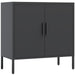 Commercial Steel Black Storage Cabinet 2 Doors 1 Shelf 800x400x1020mm |  MYHC02BLACK Makfry