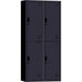 Commercial 4 Door Locker 760x450x1850mm Black | Myl04 Black Makfry