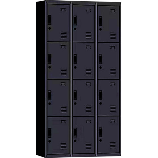 Commercial 12 Door Locker 900x450x1850mm Black |  Myl12 Black Makfry