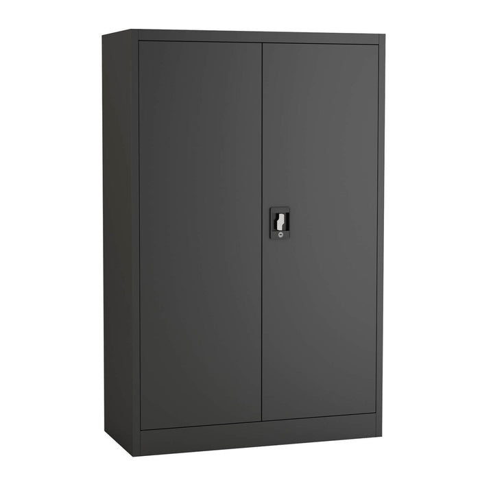 B GRADE Commercial Metal Black Storage Cabinet 2 Shelves 2 Door Lockable 900x400x1400mm |  MYOC05BLACK B GRADE Makfry