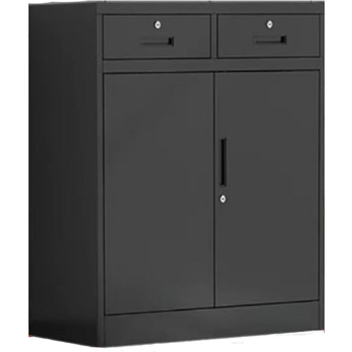 Commercial Metal Black Storage Cabinet with 2 drawers Lockable 900x400x1090mm |  MYSC03BLACK Makfry