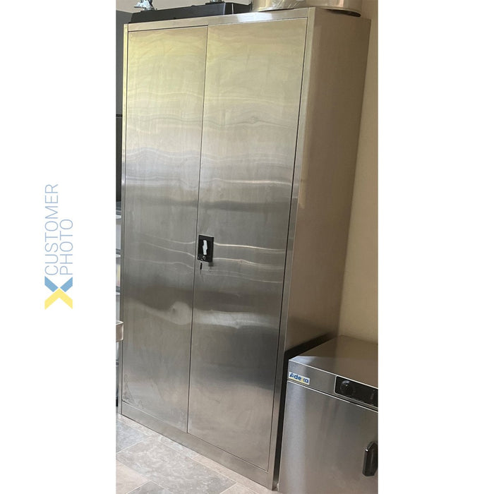 Commercial Stainless Steel Cabinet 4 Shelves 2 Door 900x400x1800mm | Myslc04 Makfry