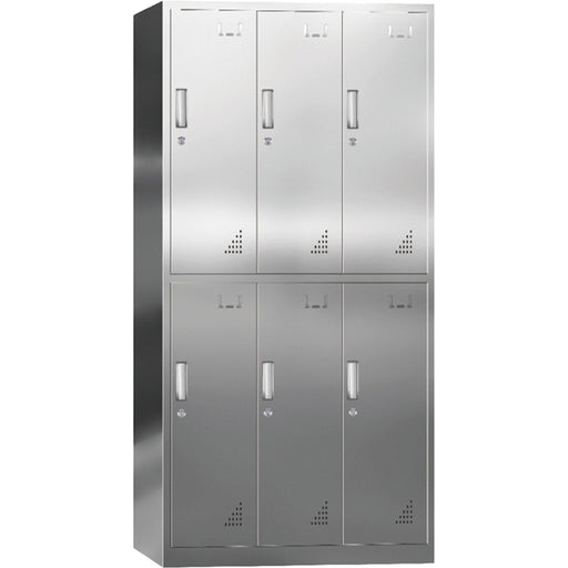 Commercial Stainless Steel 6 Door Locker 900x400x1800mm | Myslc06 Makfry