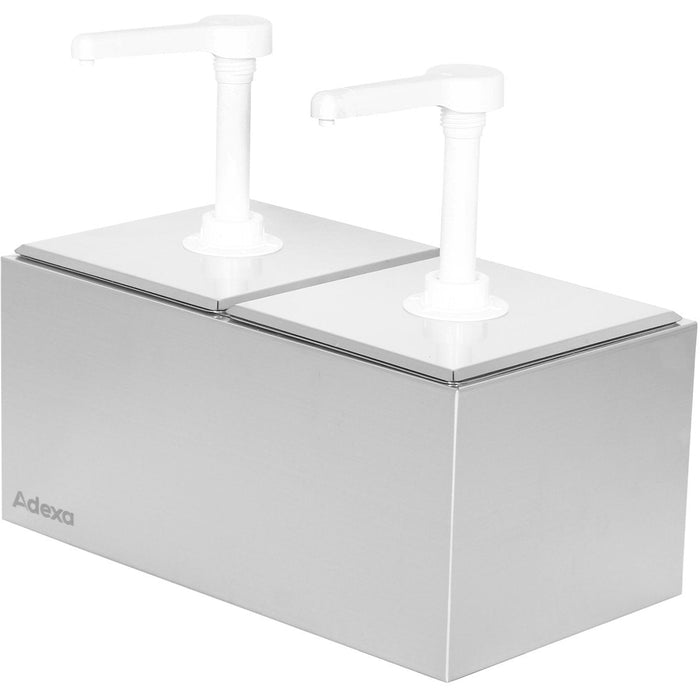 Commercial 2 x 2.5 litre Pump Condiment/Sauce Dispenser GN1/6 |  NHGN162 Makfry