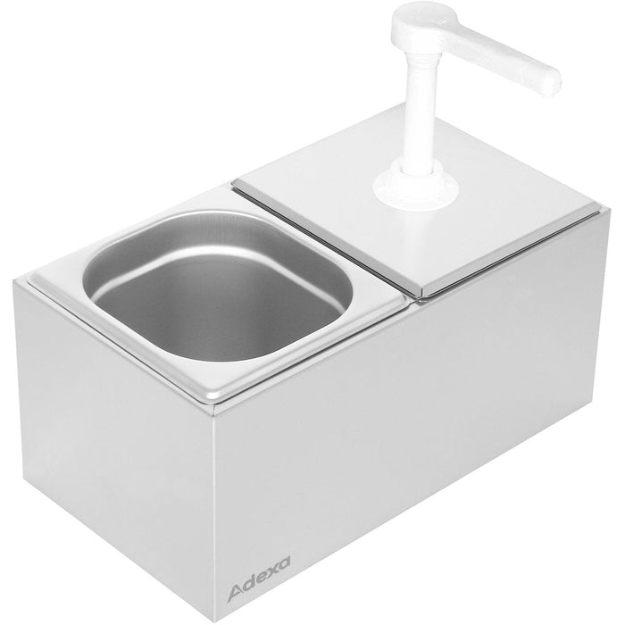 Commercial 2 x 2.5 litre Pump Condiment/Sauce Dispenser GN1/6 |  NHGN162 Makfry