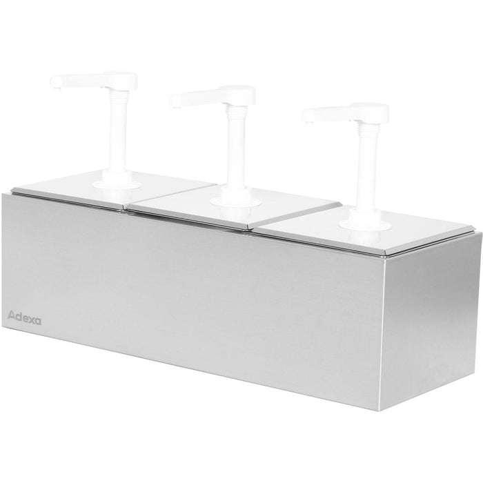 Commercial 3 x 2.5 litre Pump Condiment/Sauce Dispenser GN1/6 |  NHGN163 Makfry