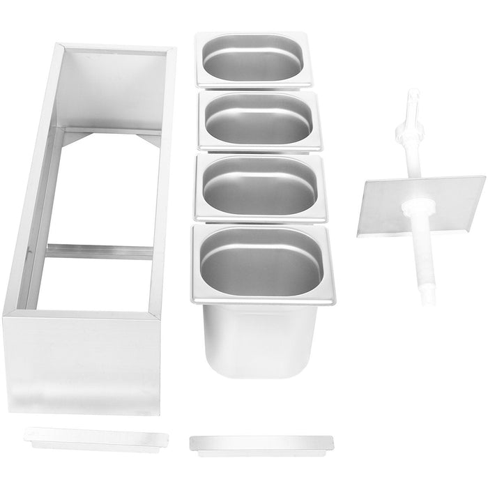Commercial 4 x 2.5 litre Pump Condiment/Sauce Dispenser GN1/6 |  NHGN164 Makfry