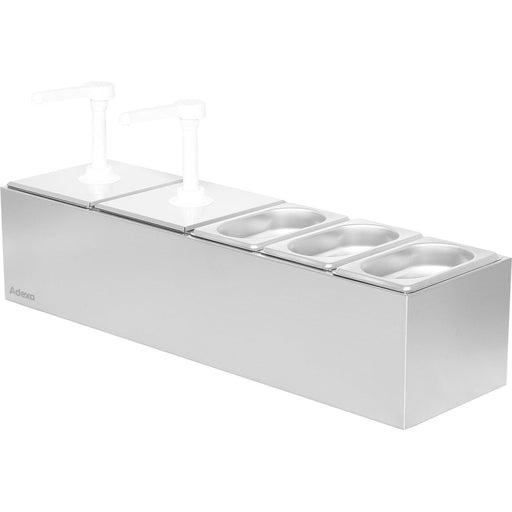 Commercial Twin 2 x 2.5 litre Pump Dispenser and 3x1.1 litre pans |  NHGN164B Makfry