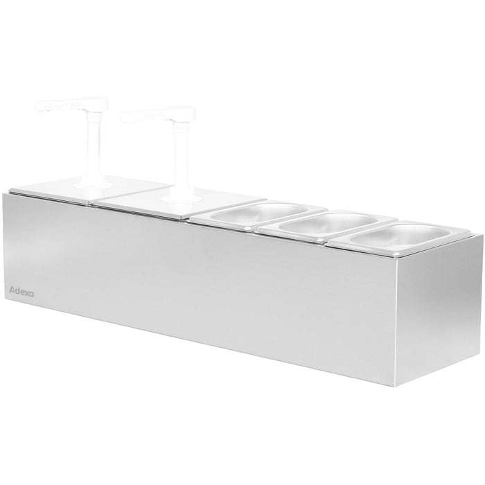 Commercial Twin 2 x 2.5 litre Pump Dispenser and 3x1.1 litre pans |  NHGN164B Makfry