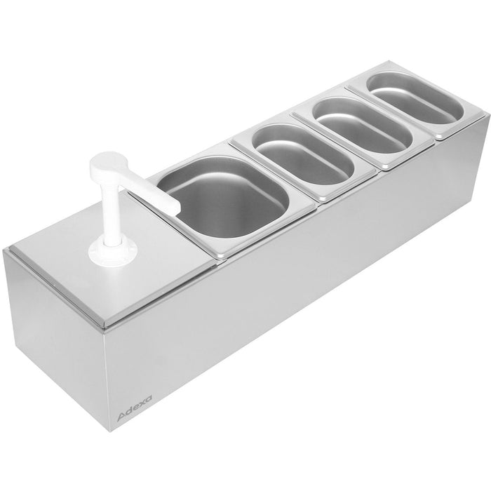 Commercial Twin 2 x 2.5 litre Pump Dispenser and 3x1.1 litre pans |  NHGN164B Makfry