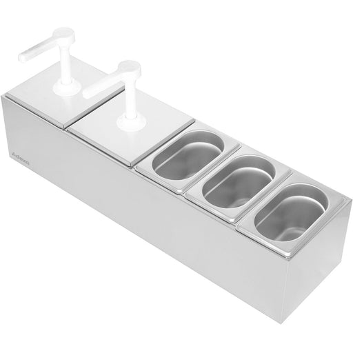 Commercial Twin 2 x 2.5 litre Pump Dispenser and 3x1.1 litre pans |  NHGN164B Makfry