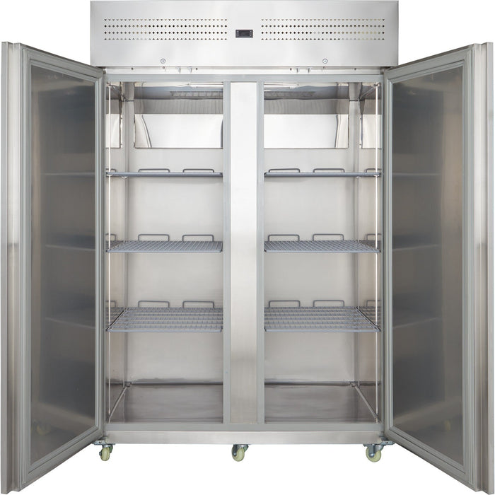 Commercial Upright Refrigerator 1400 L Double Door Stainless Steel Cabinet 1380x855x2090mm | Nord28 Makfry