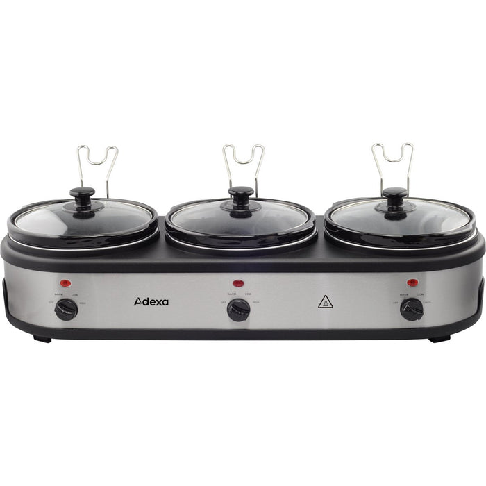 Ceramic Pot Slow Cooker 3x2.5 litres |  NSC325 Makfry