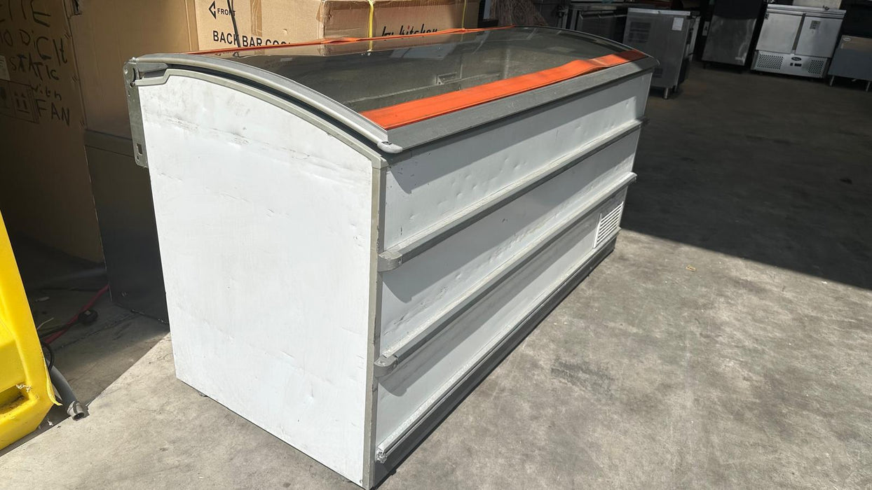 Novum 601L Glass Curve Top Display Freezer -Refurbished Canmac Catering Equipment