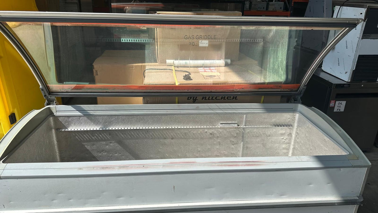 Novum 601L Glass Curve Top Display Freezer -Refurbished Canmac Catering Equipment