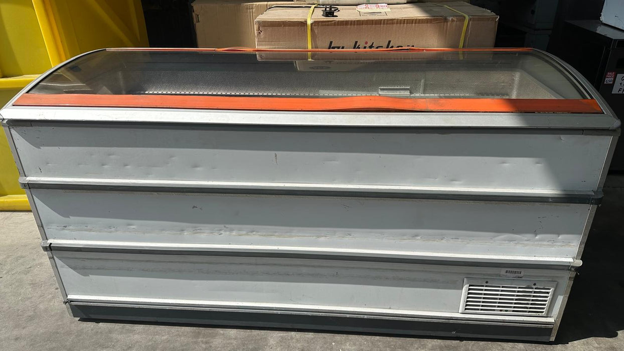 Novum 601L Glass Curve Top Display Freezer -Refurbished Canmac Catering Equipment