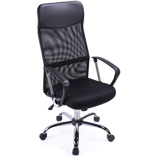 Mesh & Leather Office Chair Black |  OC014 Makfry