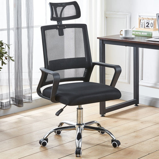 Mesh Office Chair with Headrest Black |  OC203 Makfry