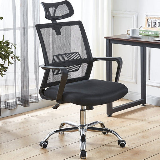 Mesh Office Chair with Headrest Black |  OC2071 Makfry