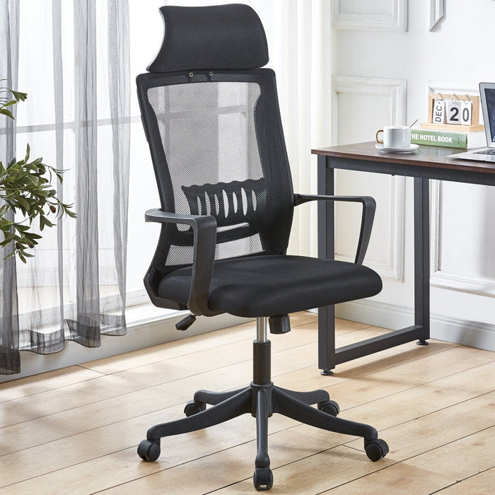 Mesh Office Chair with Headrest Black |  OC2521 Makfry