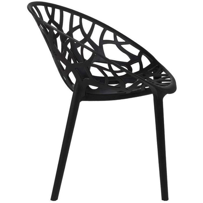 Bistro Dining Chair Plastic Black Indoors & Outdoors |  WW030BLACK Makfry