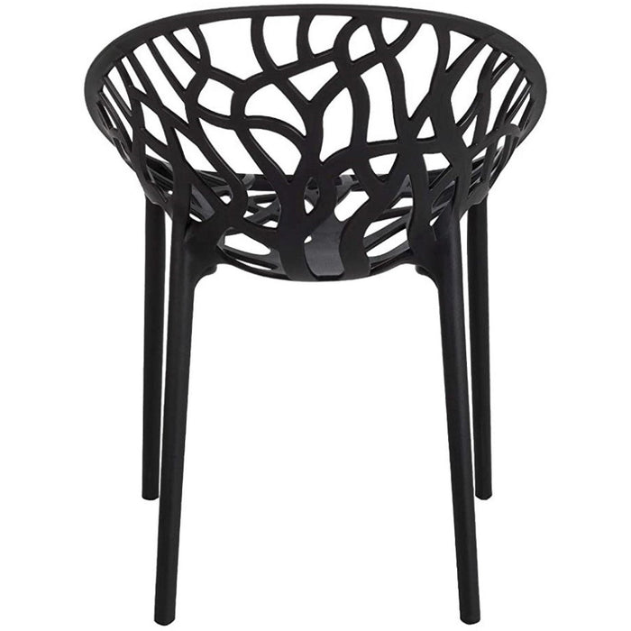 Bistro Dining Chair Plastic Black Indoors & Outdoors |  WW030BLACK Makfry