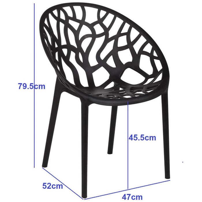 Bistro Dining Chair Plastic Black Indoors & Outdoors |  WW030BLACK Makfry