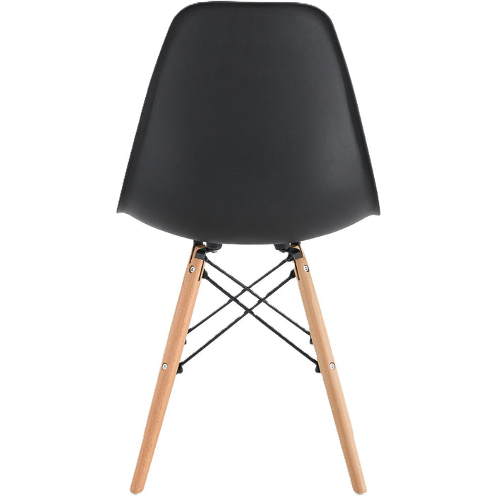 Bistro Dining Chair Polypropylene Seat Wooden Legs Indoors & Outdoors 460x500x830mm  |  P101BLACK Makfry