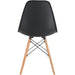 Bistro Dining Chair Polypropylene Seat Wooden Legs Indoors & Outdoors 460x500x830mm  |  P101BLACK Makfry