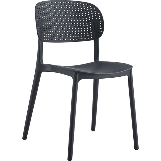 Bistro Dining Chair Perforated Backrest Polypropylene Indoors & Outdoors 395x400x780mm Black |  P157BLACK Makfry