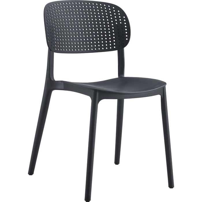 Bistro Dining Chair Perforated Backrest Polypropylene Indoors & Outdoors 395x400x780mm Black |  P157BLACK Makfry