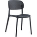 Bistro Dining Chair Perforated Backrest Polypropylene Indoors & Outdoors 395x400x780mm Black |  P157BLACK Makfry
