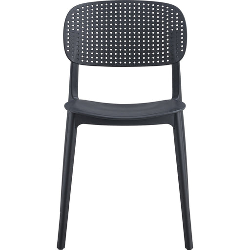 Bistro Dining Chair Perforated Backrest Polypropylene Indoors & Outdoors 395x400x780mm Black |  P157BLACK Makfry