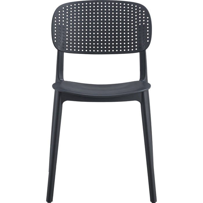 Bistro Dining Chair Perforated Backrest Polypropylene Indoors & Outdoors 395x400x780mm Black |  P157BLACK Makfry