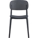 Bistro Dining Chair Perforated Backrest Polypropylene Indoors & Outdoors 395x400x780mm Black |  P157BLACK Makfry
