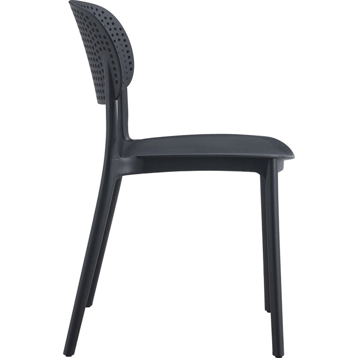 Bistro Dining Chair Perforated Backrest Polypropylene Indoors & Outdoors 395x400x780mm Black |  P157BLACK Makfry