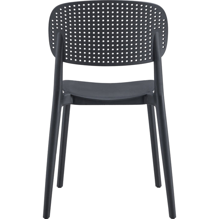 Bistro Dining Chair Perforated Backrest Polypropylene Indoors & Outdoors 395x400x780mm Black |  P157BLACK Makfry