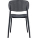 Bistro Dining Chair Perforated Backrest Polypropylene Indoors & Outdoors 395x400x780mm Black |  P157BLACK Makfry