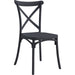 Bistro Dining Chair Cross-Back Design Polypropylene Indoors & Outdoors 430x430x900mm Black |  P161BLACK Makfry