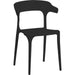 Bistro Dining Chair Curved Armrest Backrest Polypropylene Indoors & Outdoors 400x380x740mm Black |  P163BLACK Makfry
