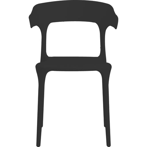 Bistro Dining Chair Curved Armrest Backrest Polypropylene Indoors & Outdoors 400x380x740mm Black |  P163BLACK Makfry