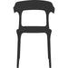 Bistro Dining Chair Curved Armrest Backrest Polypropylene Indoors & Outdoors 400x380x740mm Black |  P163BLACK Makfry