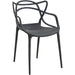 Bistro Dining Chair with Sculpted Back & Armrests Polypropylene Indoors & Outdoors 530x530x810mm Black |  P164BLACK Makfry