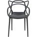 Bistro Dining Chair with Sculpted Back & Armrests Polypropylene Indoors & Outdoors 530x530x810mm Black |  P164BLACK Makfry