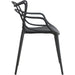 Bistro Dining Chair with Sculpted Back & Armrests Polypropylene Indoors & Outdoors 530x530x810mm Black |  P164BLACK Makfry