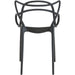 Bistro Dining Chair with Sculpted Back & Armrests Polypropylene Indoors & Outdoors 530x530x810mm Black |  P164BLACK Makfry