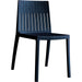 Bistro Dining Chair Slatted Back Polypropylene Indoors & Outdoors 400x420x800mm Black |  P184BLACK Makfry